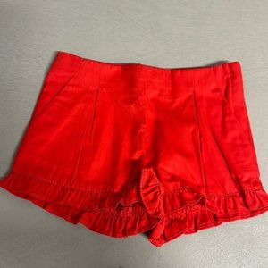 Red Ruffle Shorts